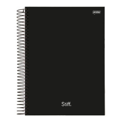Caderno Espiral Universitário Grande Capa Dura 240 Folhas 15 Matérias Stiff Slim - Preto