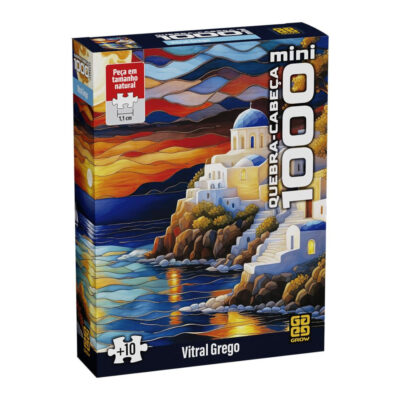 Quebra-Cabeça Com 1000 Peças Mini - Vitral Grego