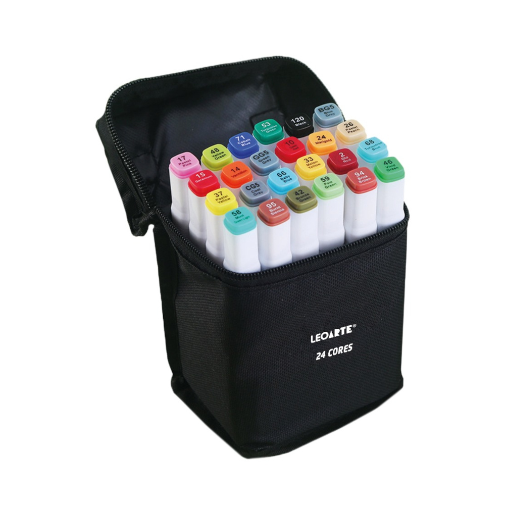 Marcador Artístico Tip Dual Com 24 Cores Marcador Artístico Tip Dual Com 24 Cores