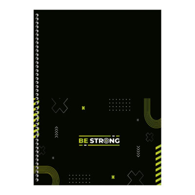 Caderno Espiral Universitário Grande Capa Dura 160 Folhas 10 Matérias Be Strong – Estampas Sortidas