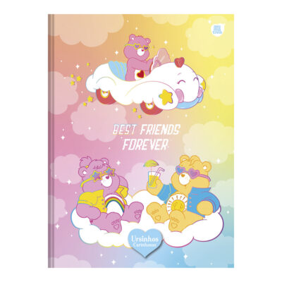 Caderno 1/4 Pequeno Brochura Costurado Sem Mola Capa Dura 80 Folhas Ursinhos Carinhosos – Estampas S