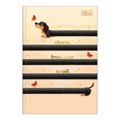 Caderno 1/4 Pequeno Brochura Costurado Sem Mola Capa Dura 80 Folhas Brownie - Estampas Sortidas