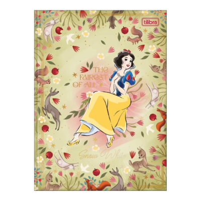 Caderno Brochura Costurado Sem Mola Colegial Médio Capa Dura 80 Folhas Branca De Neve - Estampas Sor