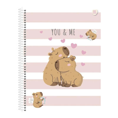 Caderno Espiral Universitário Grande Capa Dura 80 Folhas Capycuties - Estampas Sortidas