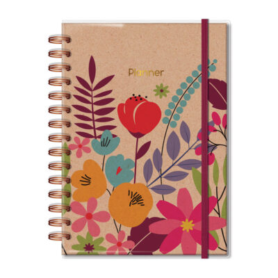 Planner Espiral Permanente - Floral Kraft