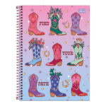 Caderno Espiral Universitário Grande Capa Dura 80 Folhas West Girl - Estampas Sortidas