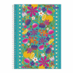 Caderno 1/4 Pequeno Espiral Capa Dura 80 Folhas Lush - Estampas Sortidas