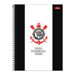 Caderno Espiral Universitário Grande Capa Dura 80 Folhas Corinthians - Estampas Sortidas
