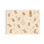 Caderno Desenho E Cartografia Espiral 60 Folhas Capa Dura Capycutie - Estampas Sortidas