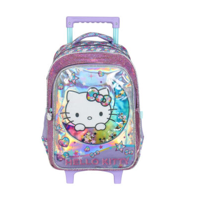 Mochila Com Rodinhas Hello Kitty - Lilás
