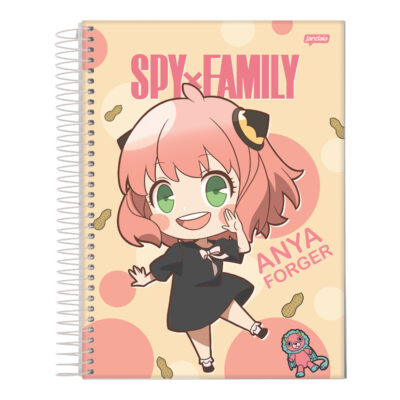Caderno Espiral Universitário Grande Capa Dura 80 Folhas Spy Family - Estampas Sortidas