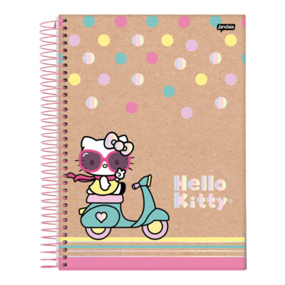 Caderno Espiral Universitário Grande Capa Dura 160 Folhas 10 Matérias Hello Kitty – Estampas Sortida