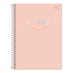 Caderno Espiral Universitário Grande Capa Dura 80 Folhas Happy - Cores Sortidas