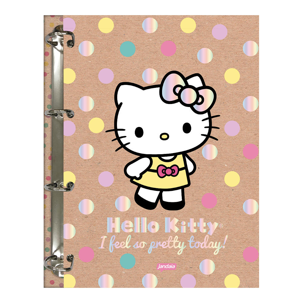 Fichário Caderno Argolado Colegial Com 4 Argolas - Hello Kitty Kraft Fichário Caderno Argolado Colegial Com 4 Argolas - Hello Kitty Kraft