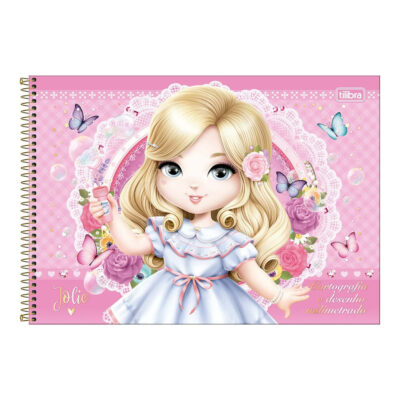 Caderno Desenho E Cartografia Espiral 80 Folhas Jolie - Estampas Sortidas