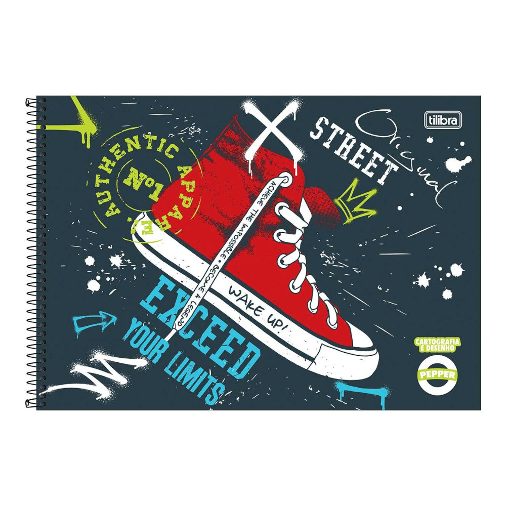 Caderno De Desenho E Cartografia Espiral 80 Folhas Pepper - Estampas Sortidas Caderno De Desenho E Cartografia Espiral 80 Folhas Pepper - Estampas Sortidas