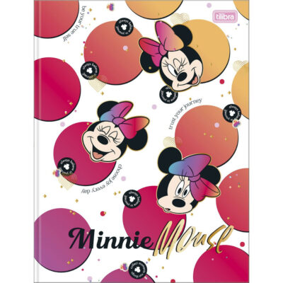 Caderno Brochura Costurado Sem Mola Universitário Grande Capa Dura 80 Folhas Minnie - Estampas Sorti