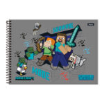 Caderno De Desenho Espiral 80 Folhas Minecraft Caderno De Desenho Espiral 80 Folhas Minecraft