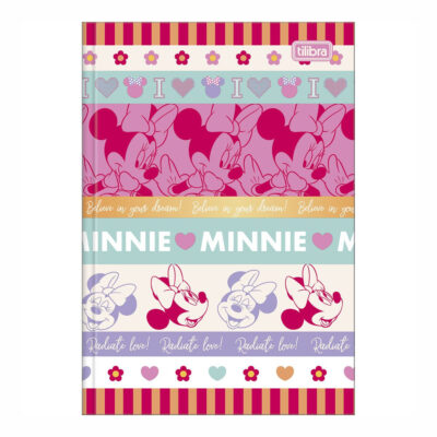 Caderno Brochura Costurado Sem Mola Capa Dura Universitário 48 Folhas Minnie - Estampas Diversas