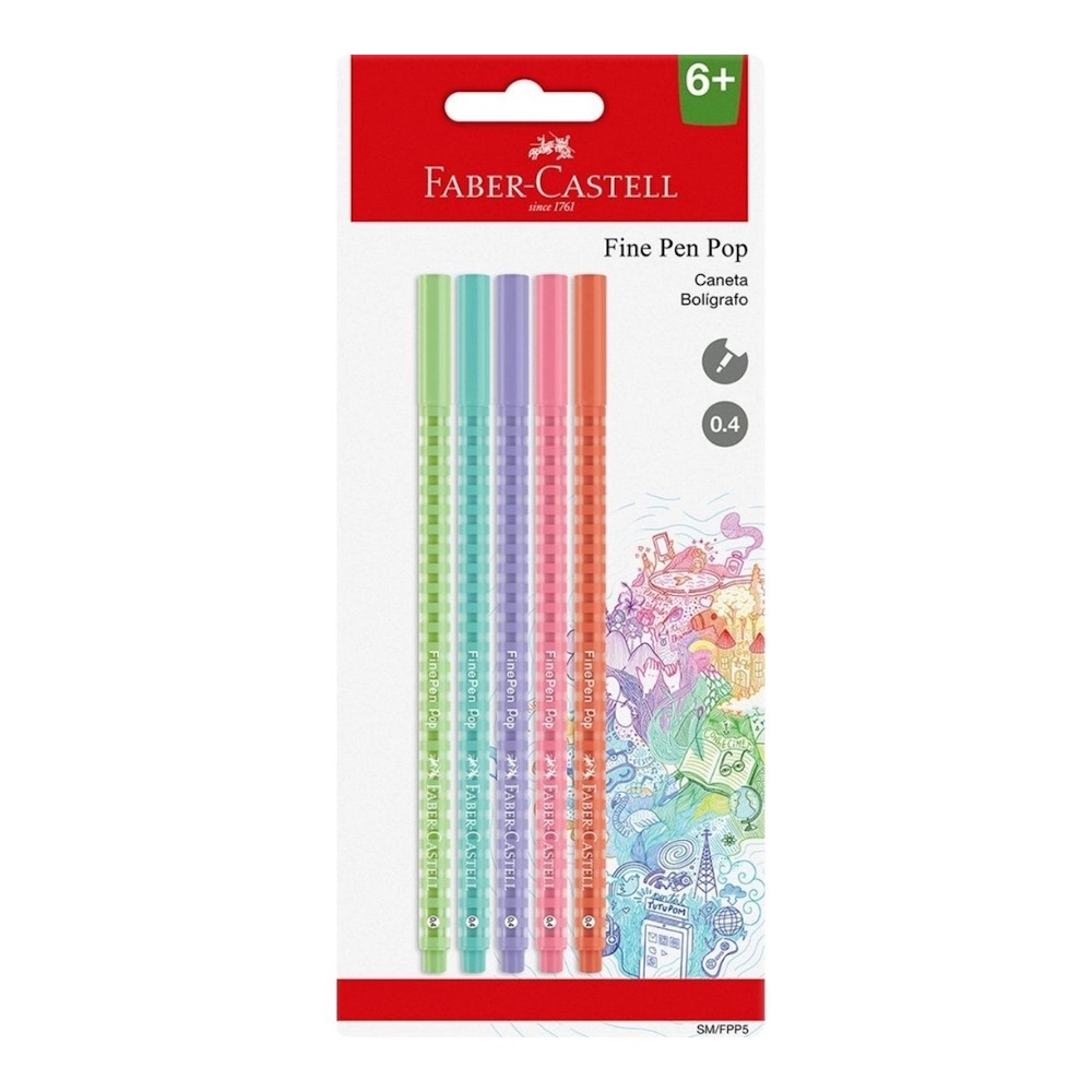 Caneta Fine Pen Pop Pastel - Com 5 Cores Caneta Fine Pen Pop Pastel - Com 5 Cores