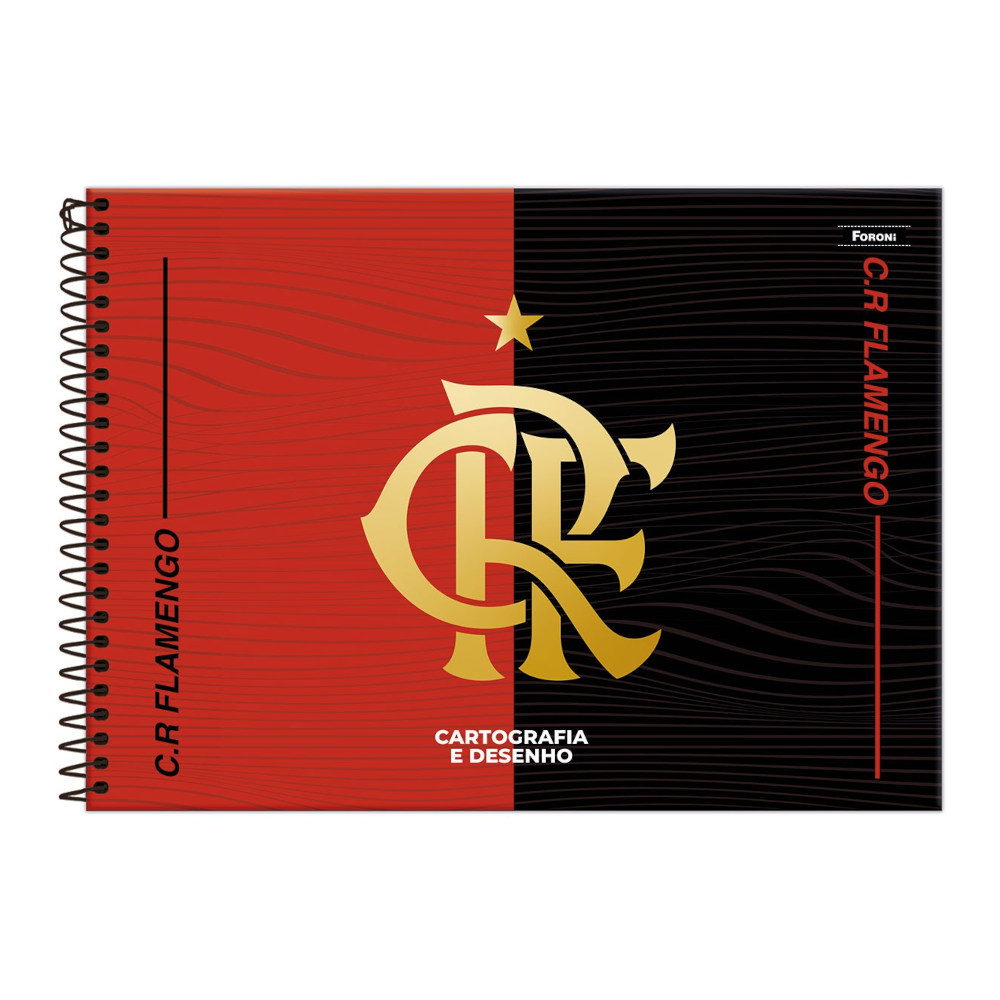 Caderno De Desenho/Cartografia Espiral 80 Folhas Flamengo - Estampas Diversas Caderno De Desenho/Cartografia Espiral 80 Folhas Flamengo - Estampas Diversas