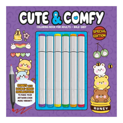 Cute E Comfy - Coloring Book For Adults - Capa Roxa