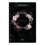 Bíblia Sagrada Flores Preta Nvi Letra Gigante