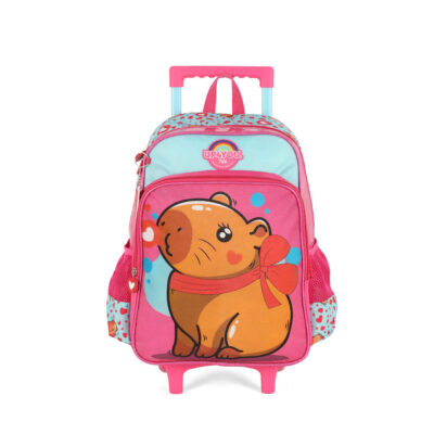 Mochila Com Rodinhas Capivara - Pink