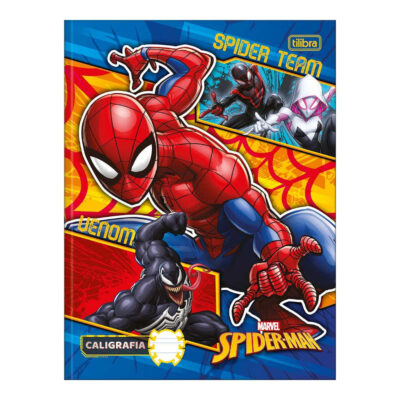 Caderno Brochura Costurado Sem Mola Caligrafia Capa Dura 40 Folhas Spider Man - Estampas Diversas