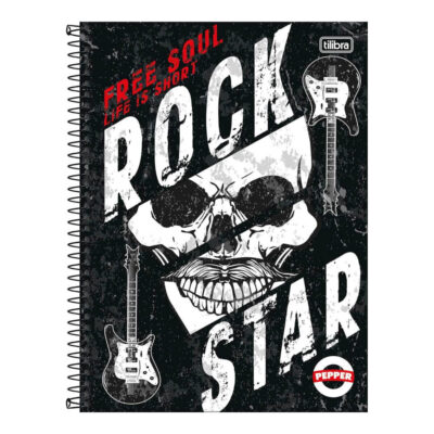 Caderno Espiral Universitário Grande Capa Dura 160 Folhas 10 Matérias Pepper – Estampas Sortidas