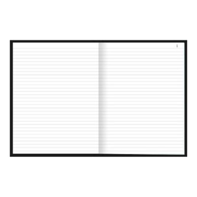 Caderno Brochura Costurado Sem Mola Universitário Grande Capa Dura 100 Folhas Numeradas – Preto