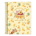 Caderno Espiral Colegial Médio Capa Dura 160 Folhas 10 Matérias Pooh - Estampas Sortidas