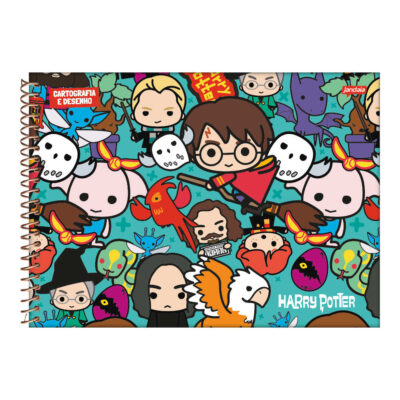 Caderno Desenho E Cartografia Espiral Harry Potter - Estampas Diversas