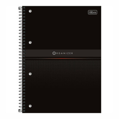 Caderno Espiral Universitário Grande Capa Dura 80 Folhas Executivo Organizer - Preto