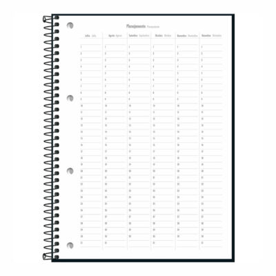 Caderno Espiral Universitário Grande Capa Dura 80 Folhas Executivo Organizer – Preto