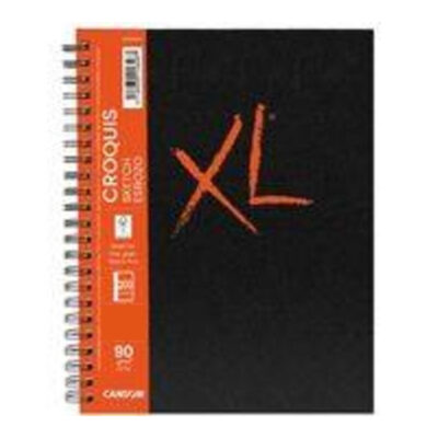 Caderno Espiral Sketchbook Xl Book Croquis 200 Páginas Sem Pauta Capa Dura - Preto