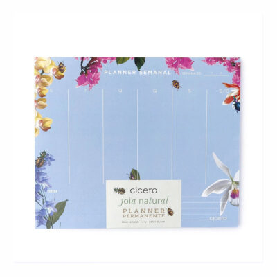 Planner Permanente Bloco Semanal – Joia Natural, Insecta Tarde  – azul