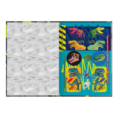 Caderno 1/4 Pequeno Brochura Costurado Sem Mola Capa Dura 48 Folhas Raptor – Estampas Sortidas