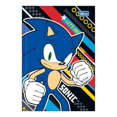Caderno 1/4 Pequeno Brochura Costurado Sem Mola 48 Folhas Sonic - Estampas Sortidas