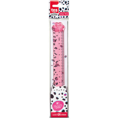 Régua 15cm Holic Pets Patinha Miau Line - Cores Sortidas