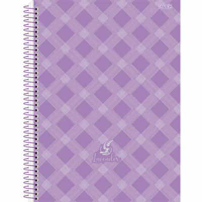 Caderno Espiral Universitário Grande Capa Dura 160 Folhas 10 Matérias Lavender - Estampas Sortidas