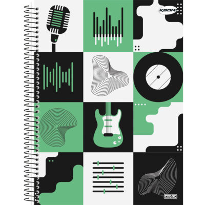 Caderno Espiral Universitário Grande Capa Dura 400 Folhas 20 Matérias Kbom - Estampas Sortidas