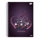 Caderno Espiral Universitário Grande Capa Dura 400 Folhas 20 Matérias Kbom - Estampas Sortidas