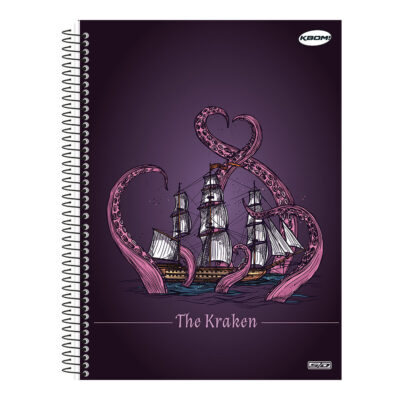 Caderno Espiral Universitário Grande Capa Dura 400 Folhas 20 Matérias Kbom – Estampas Sortidas