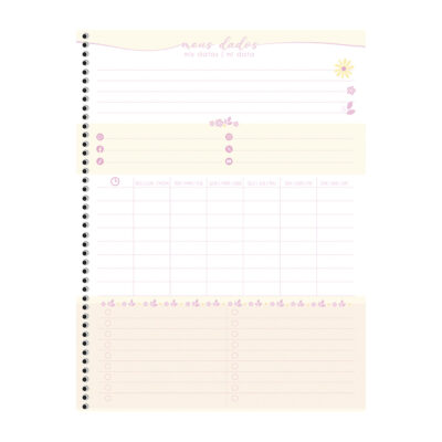 Caderno Espiral Universitário Grande Capa Dura 240 Folhas 15 Matérias Clean – Estampas Sortidas