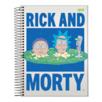 Caderno Espiral Universitário Grande Capa Dura 240 Folhas 15 Matérias Rick And Morty - Estampas Sort