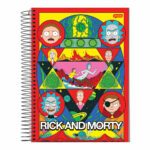 Caderno Espiral Universitário Grande Capa Dura 240 Folhas 15 Matérias Rick And Morty - Estampas Sort