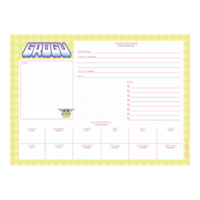 Caderno Desenho E Cartografia Espiral Grogu – Estampas Diversas