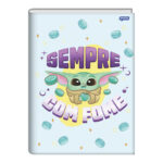 Caderno 1/4 Pequeno Brochura Costurado Sem Mola Capa Dura 80 Folhas Grogu - Estampas Sortidas