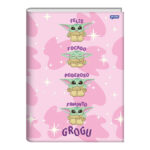 Caderno 1/4 Pequeno Brochura Costurado Sem Mola Capa Dura 80 Folhas Grogu - Estampas Sortidas